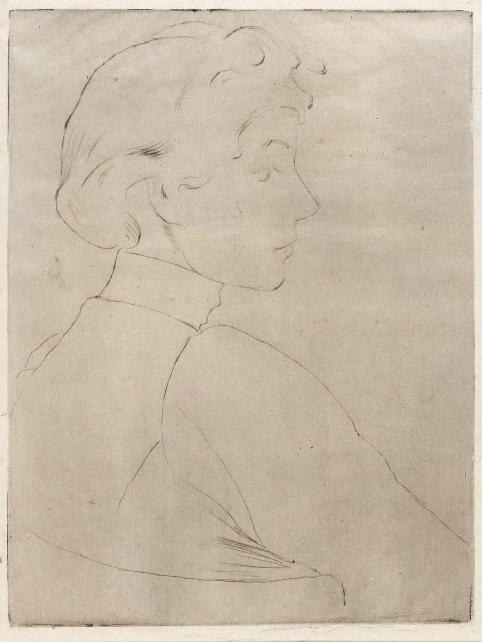 Cabeza grande de perfil de J. Alden Weir