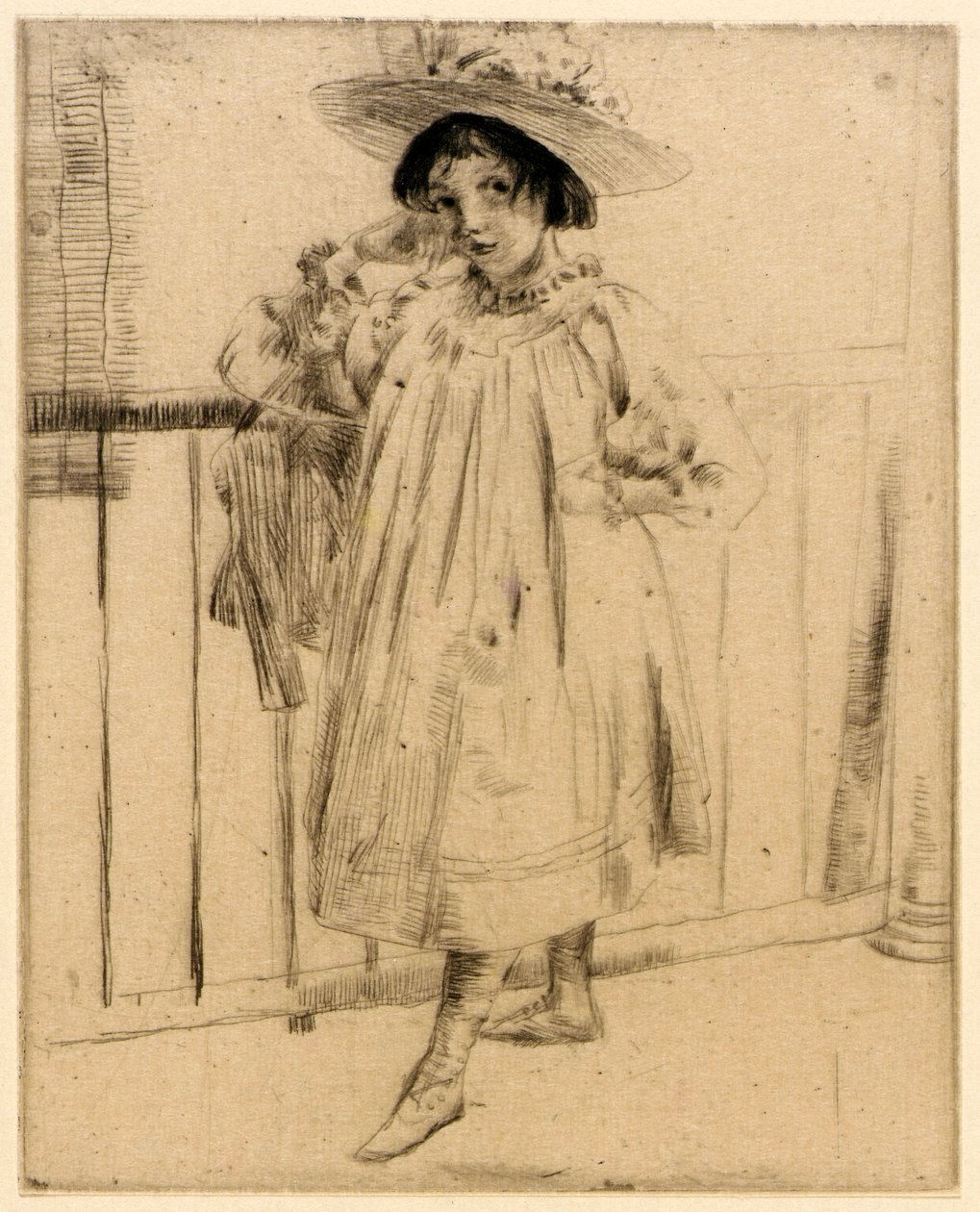 En el porche de J. Alden Weir