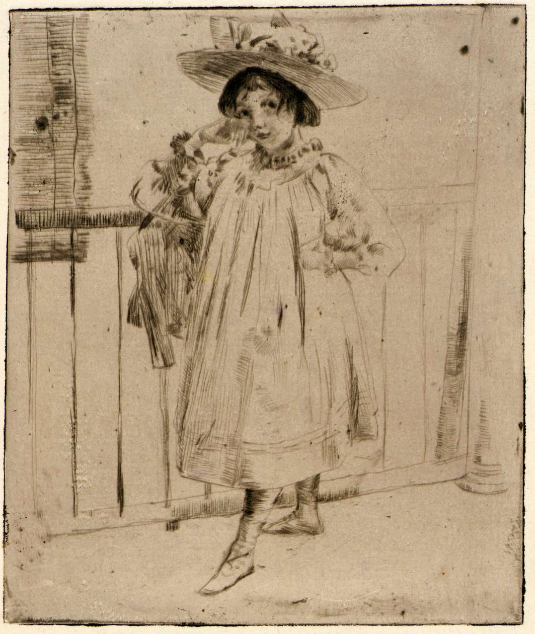 En el porche de J. Alden Weir