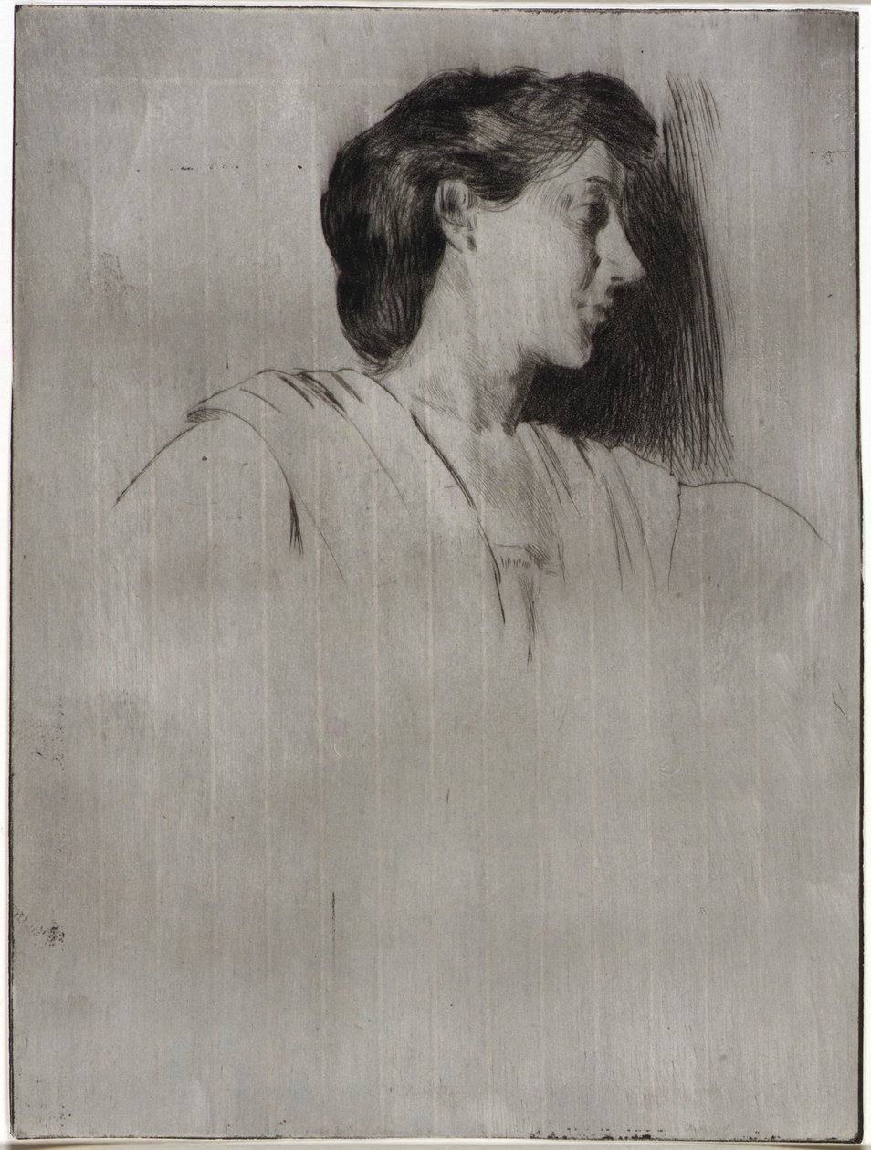 Estudio de la cabeza de una mujer de perfil de J. Alden Weir