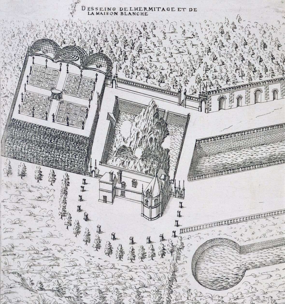 El Hermitage y la Maison Blanc en el Chateau de Gaillon, de 