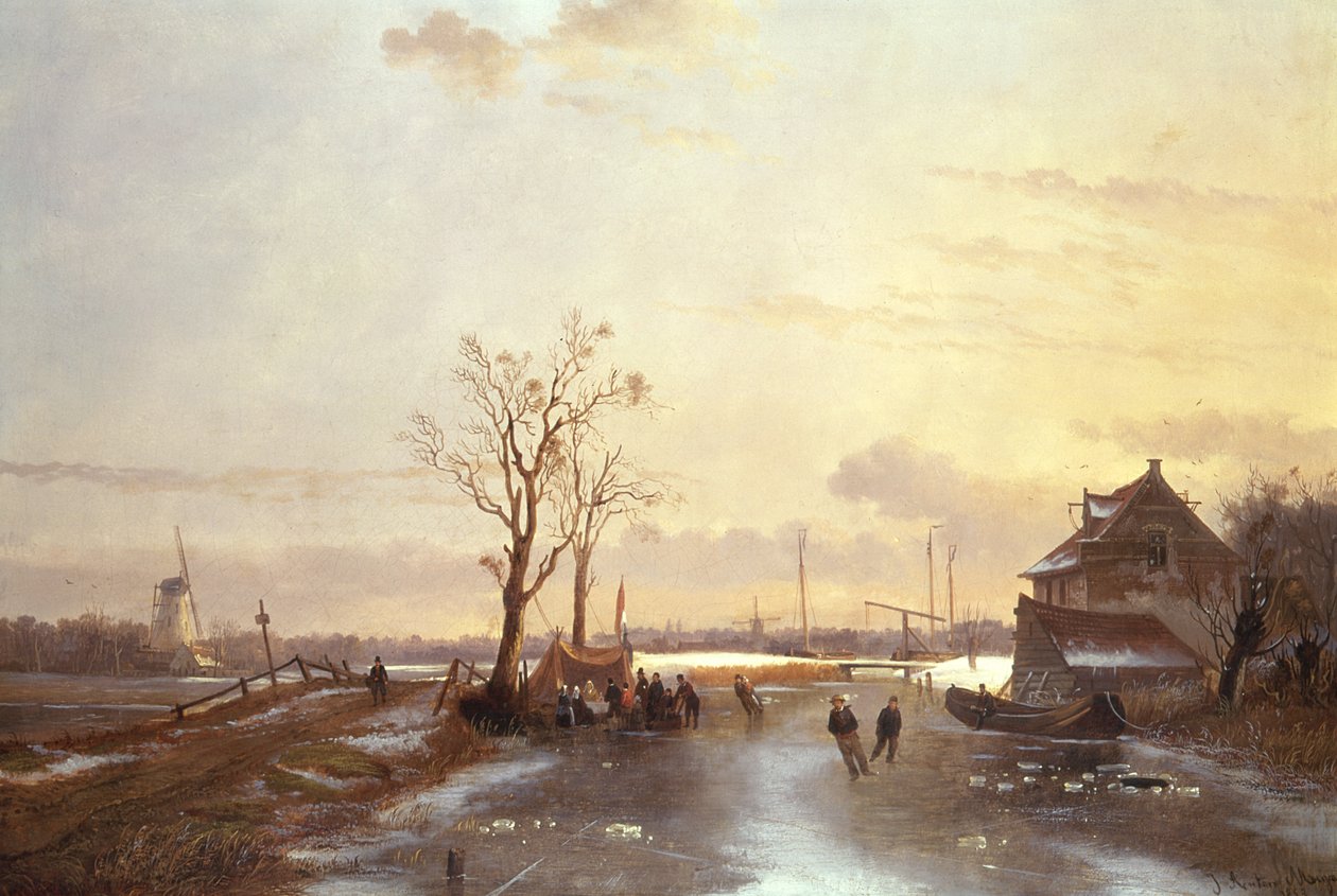 Escena de invierno, 1853 de J. Anton Mignon