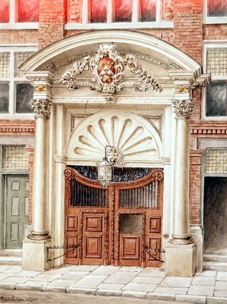 Puerta de Brewers Hall en Addle Street, Ciudad de Londres de J. Appleton