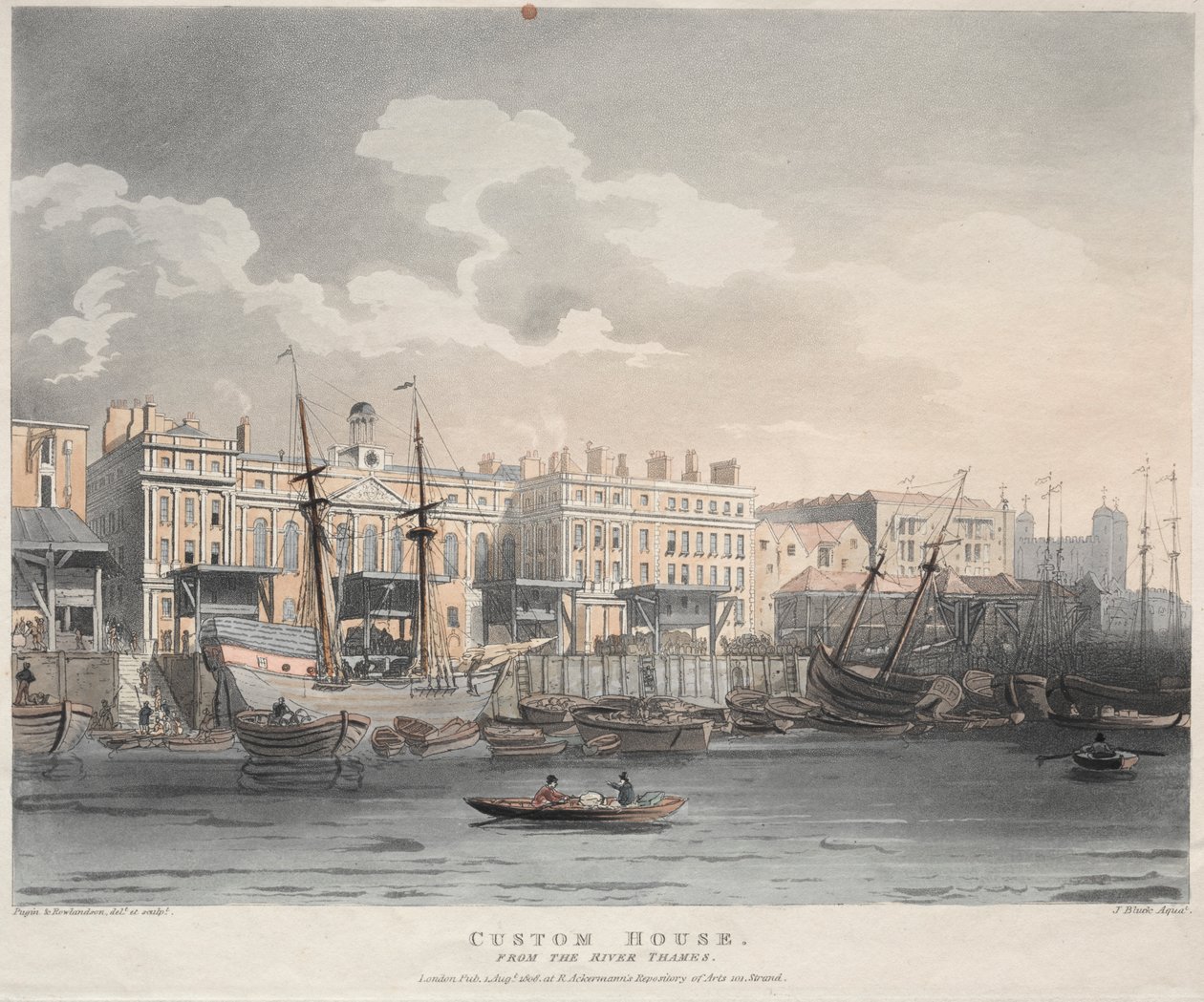 Aduana, desde el río Támesis de J. Bluck