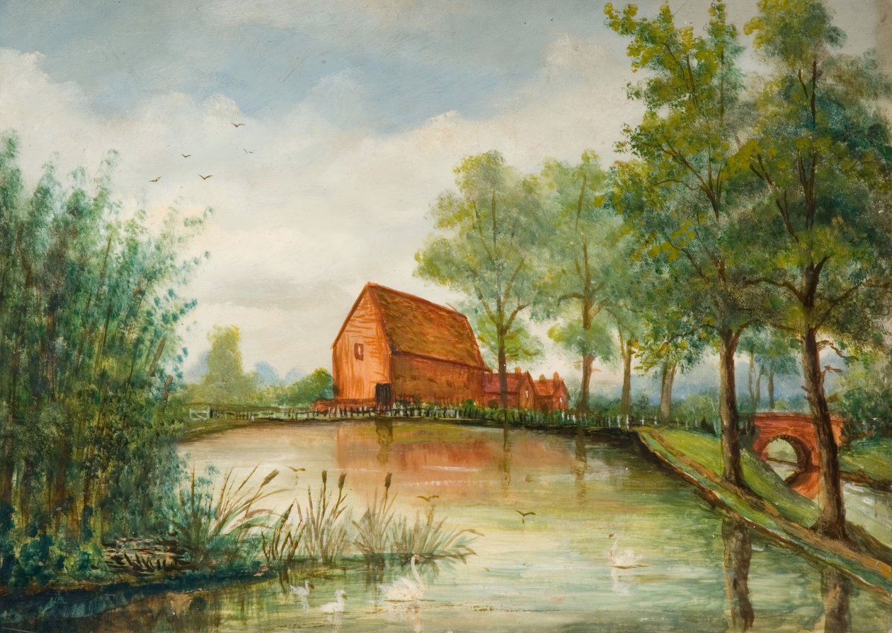 Viejo estanque de Pebble Mill, Birmingham, siglo XIX de J. Booth