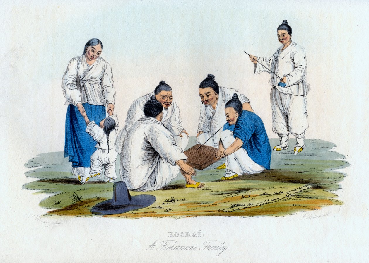 Koorai, una familia de pescadores, 1848 de J. Bull