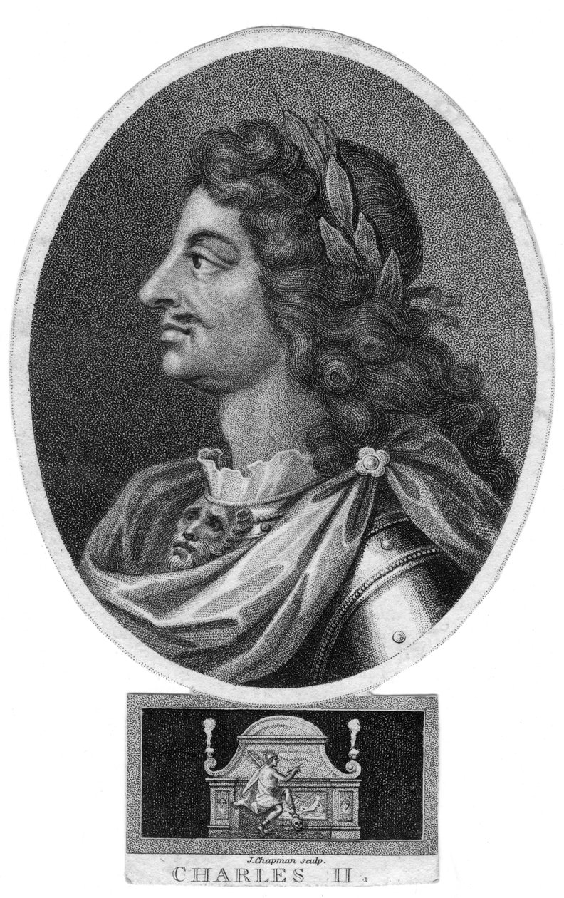 Carlos II, Rey de Inglaterra, Escocia e Irlanda, siglo XIX de J. Chapman