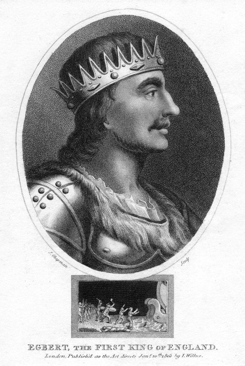Rey Egberto de Wessex, primer rey de toda Inglaterra, 1803 de J. Chapman
