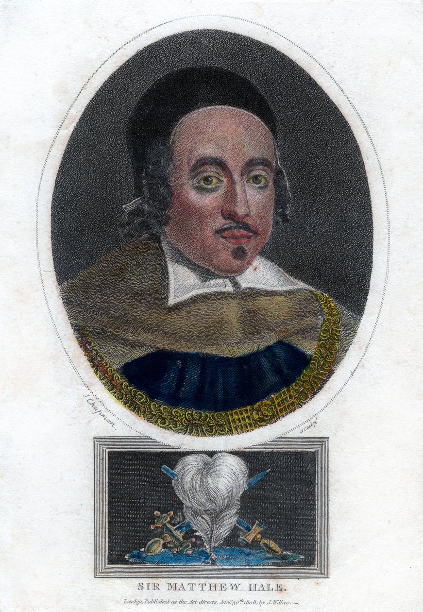 Sir Matthew Hale, Lord Chief Justice de Inglaterra del siglo XVII, 1808 de J. Chapman