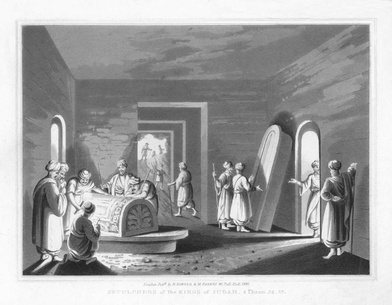 Sepulcros de los Reyes de Judá. 2 Crónicas, 32.33, 1830 de J. Clarke