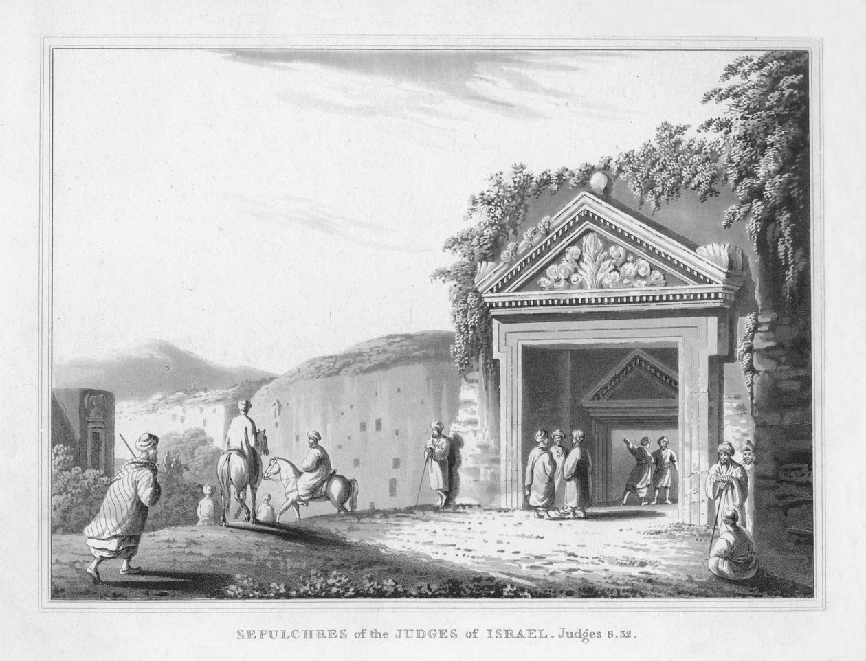 Sepulcros de los jueces de Israel. Jueces 8.32., 1830 de J. Clarke