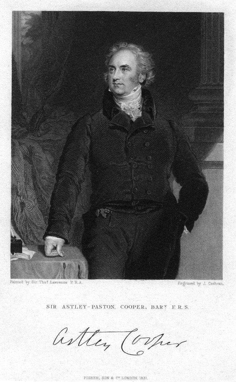 Sir Astley Paston Cooper, 1er Baronet, cirujano y anatomista inglés, 1831 de J. Cochran