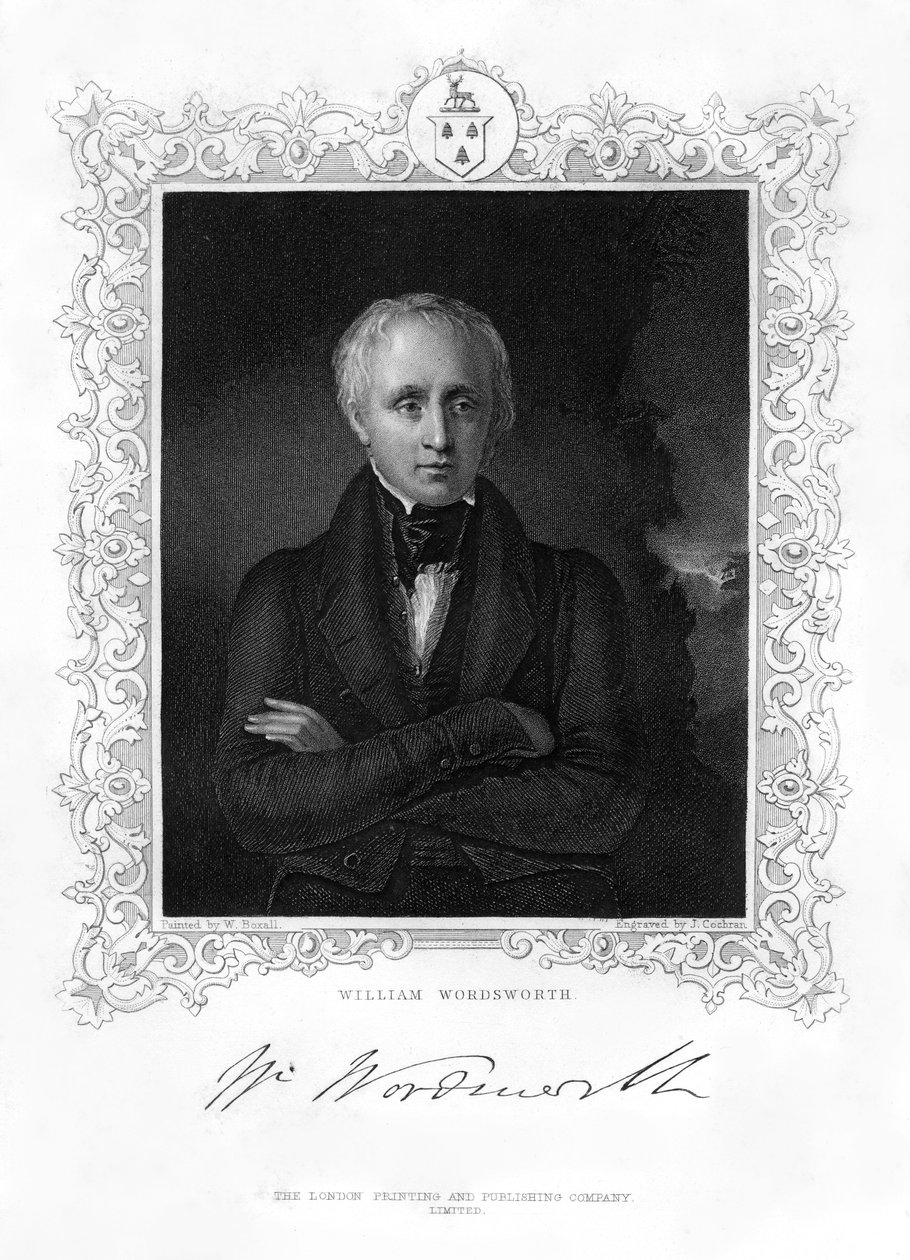 William Wordsworth, poeta romántico inglés, siglo XIX de J. Cochran