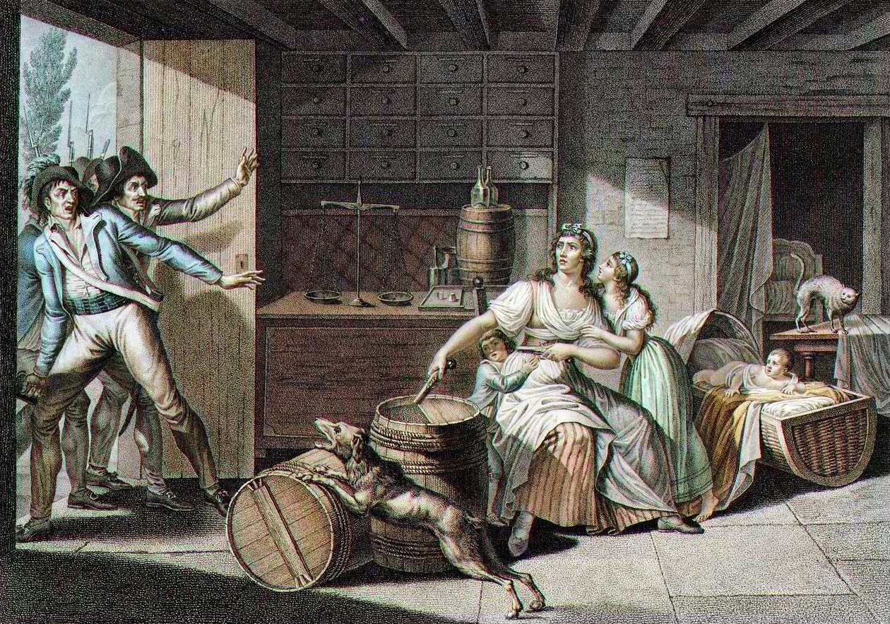 Episodio de la guerra de Vendée: una joven de de J. F. (after) Cazenave
