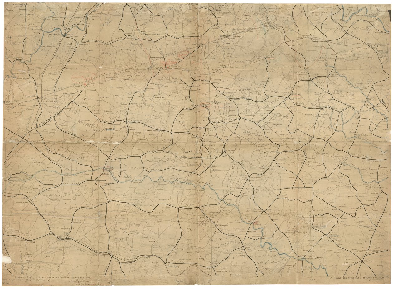 Mapas de la Guerra Civil, 2ª ed., 1989. LC Civil War maps (2nd ed.) 501.7 Disponible también a través del sitio web de la Biblioteca del Congreso como imagen rasterizada. Hoja 6 (lva00104), c. 1, fuente desconocida, agosto de 1968; hoja 8 (lva00105), c. 1, de J. F.; Schedler United States. Army. Corps Of Topographical Engineers; Gedney