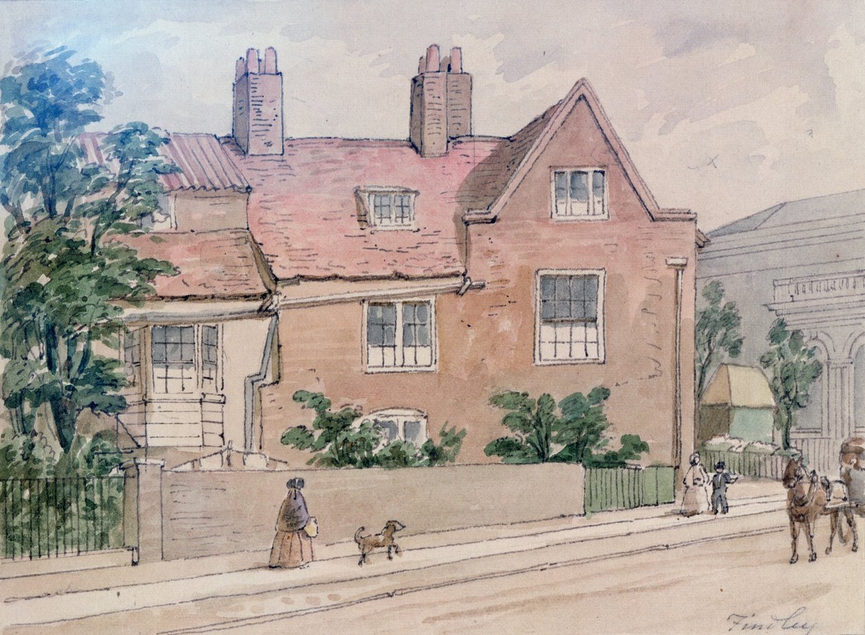 Casas Antiguas en Kennington Green, 1855 de J. Findley