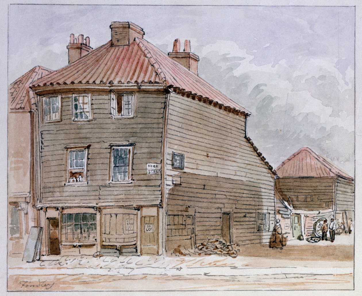 Vista de una Casa Antigua en High Street, Lambeth de J. Findley