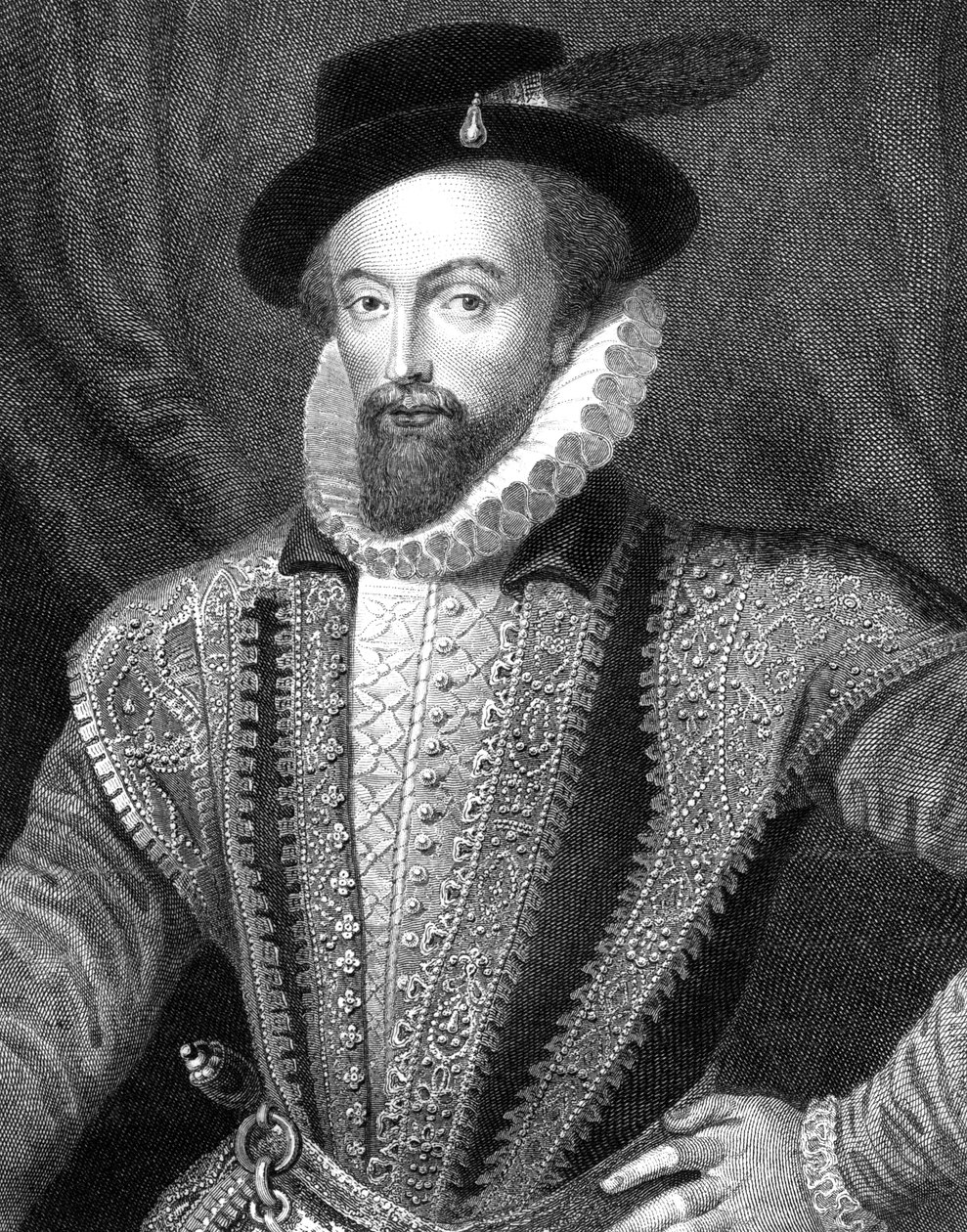 Sir Walter Raleigh, escritor, poeta, cortesano, aventurero y explorador inglés, 1821 de J Fitler