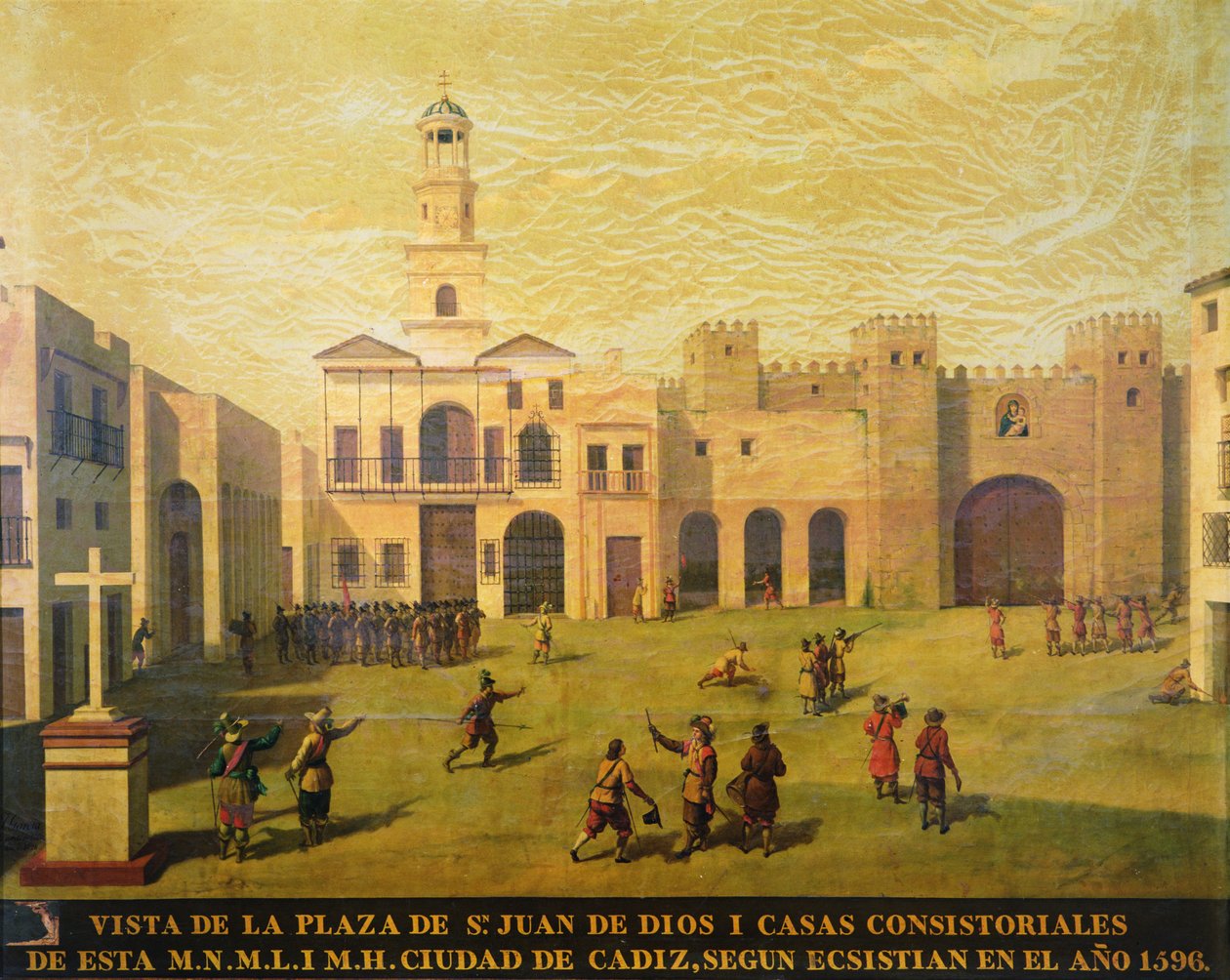 Plaza de San Juan de Dios in 1596 (oil on canvas) de J. Garcia