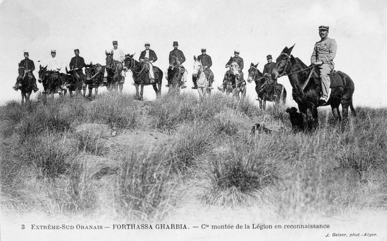 Caballería de la Legión Extranjera Francesa, Forthassa Gharbia, Argelia, c. 1905 de J. Geiser