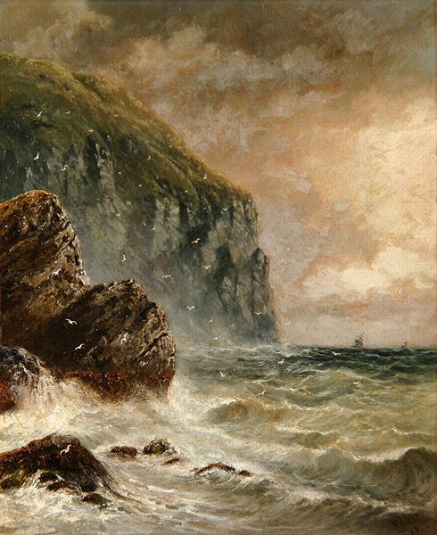 Paisaje marino con acantilado de J. H. Blunt
