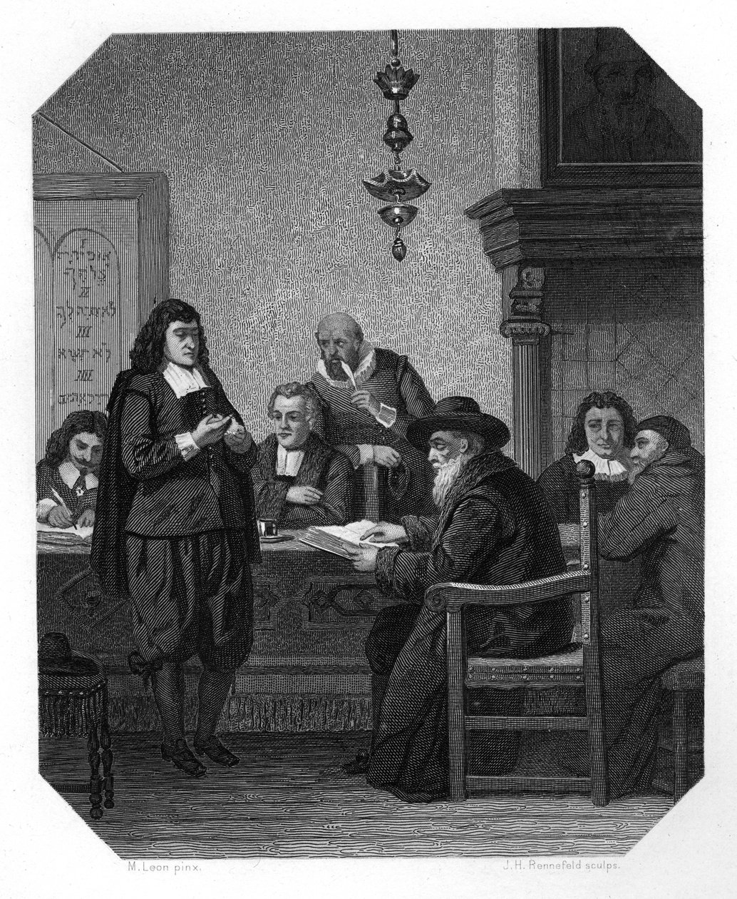 Benedict Spinoza, filósofo holandés del siglo XVII, c1870 de J. H. Rennefeld