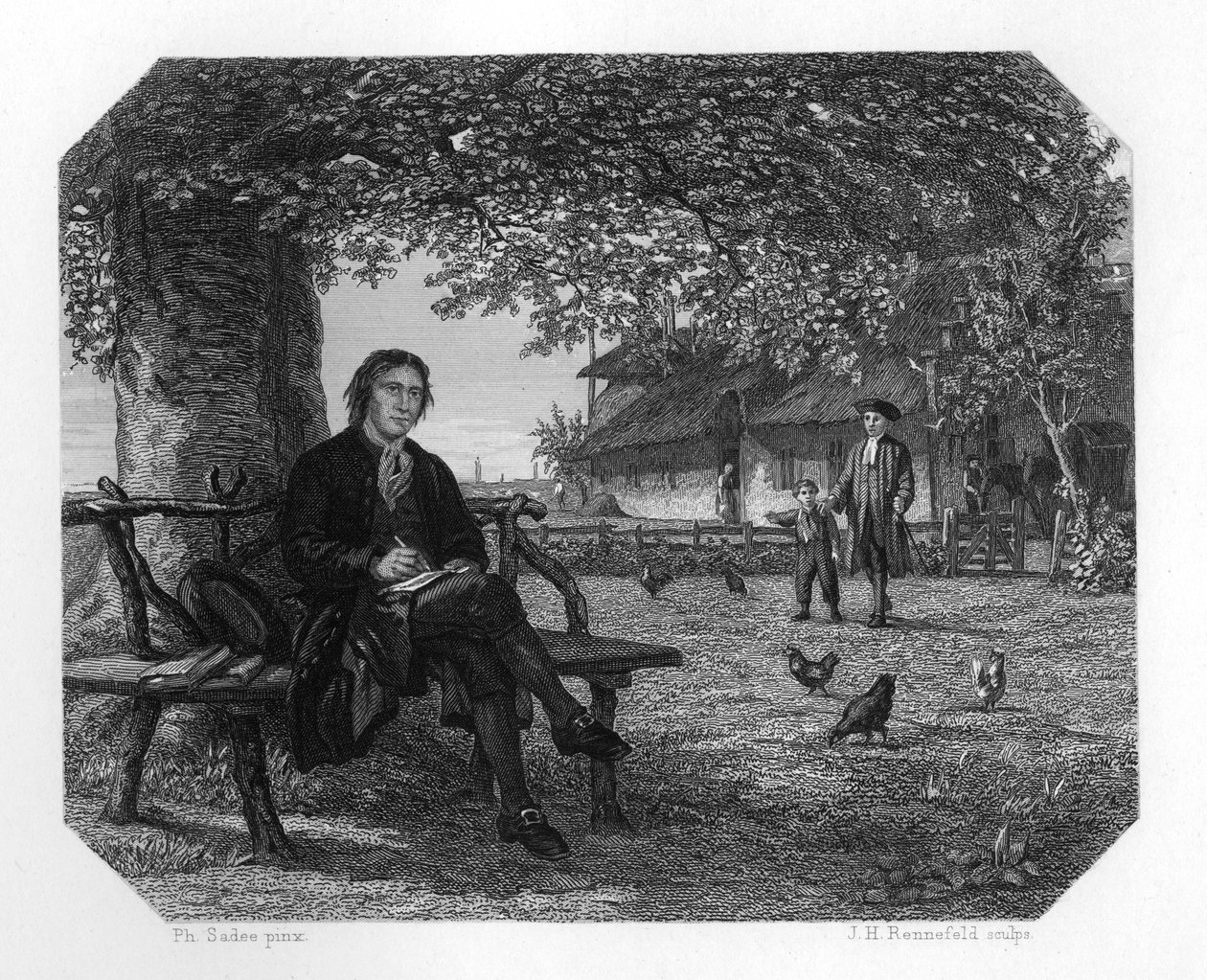 Hubert Kornelisz y Justus van Effen, c1870 de J. H. Rennefeld