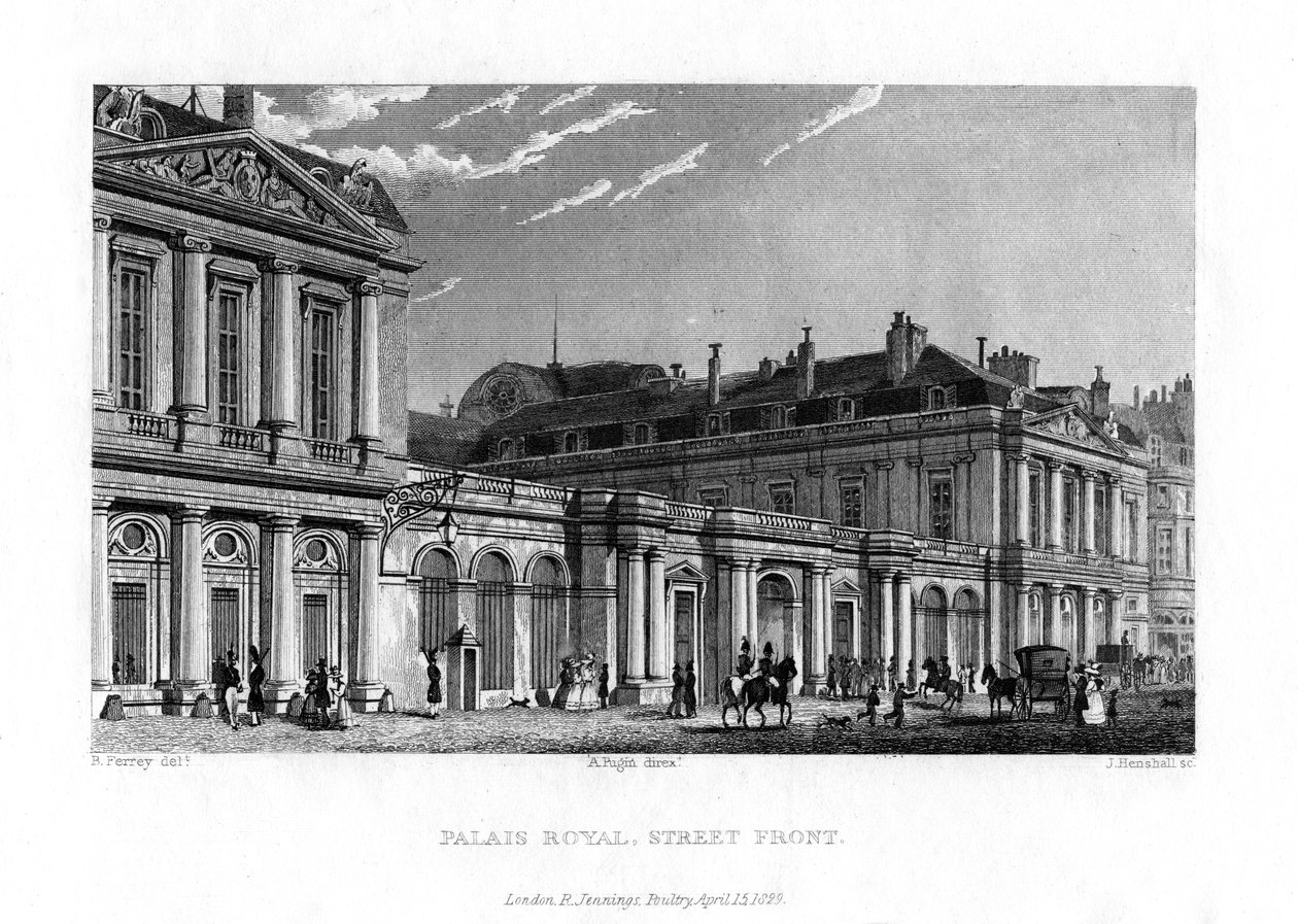 Palais Royal, París, Francia, 1829 de J. Hanshall