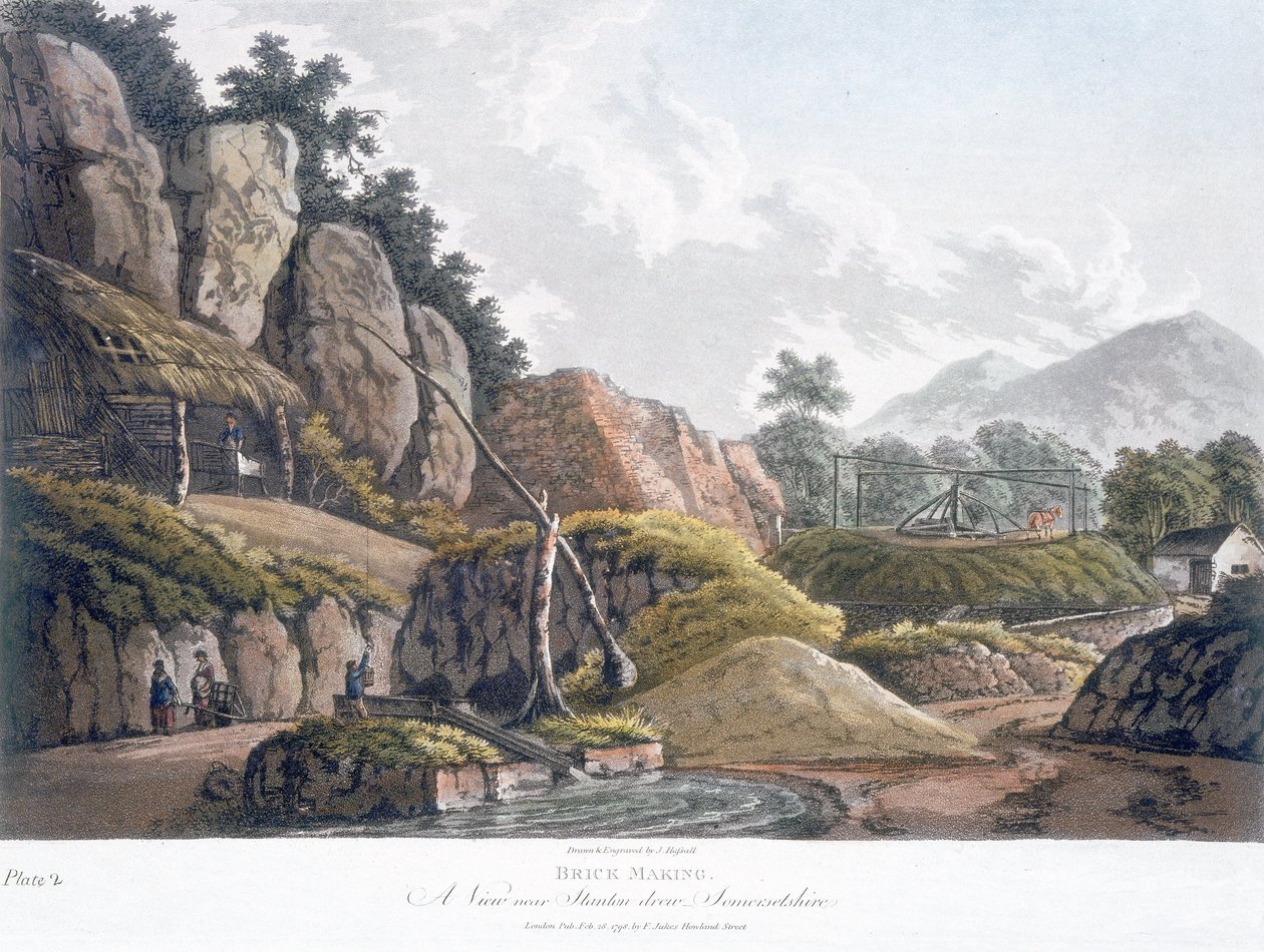 Fabricación de ladrillos cerca de Stanton Drew, Somerset, 28 de febrero de 1798 de J. Hassall