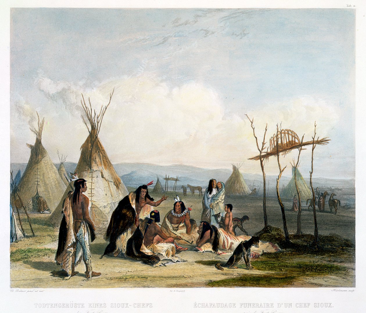 Andamio funerario de un jefe sioux cerca de Fort Pierre de J Hurlimann