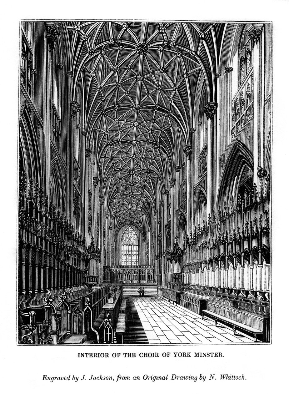 Interior del coro de la Catedral de York de J. Jackson