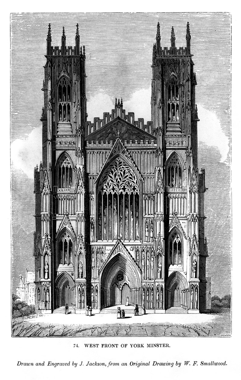 Fachada oeste de la Catedral de York, c1820-1830 1843 de J. Jackson
