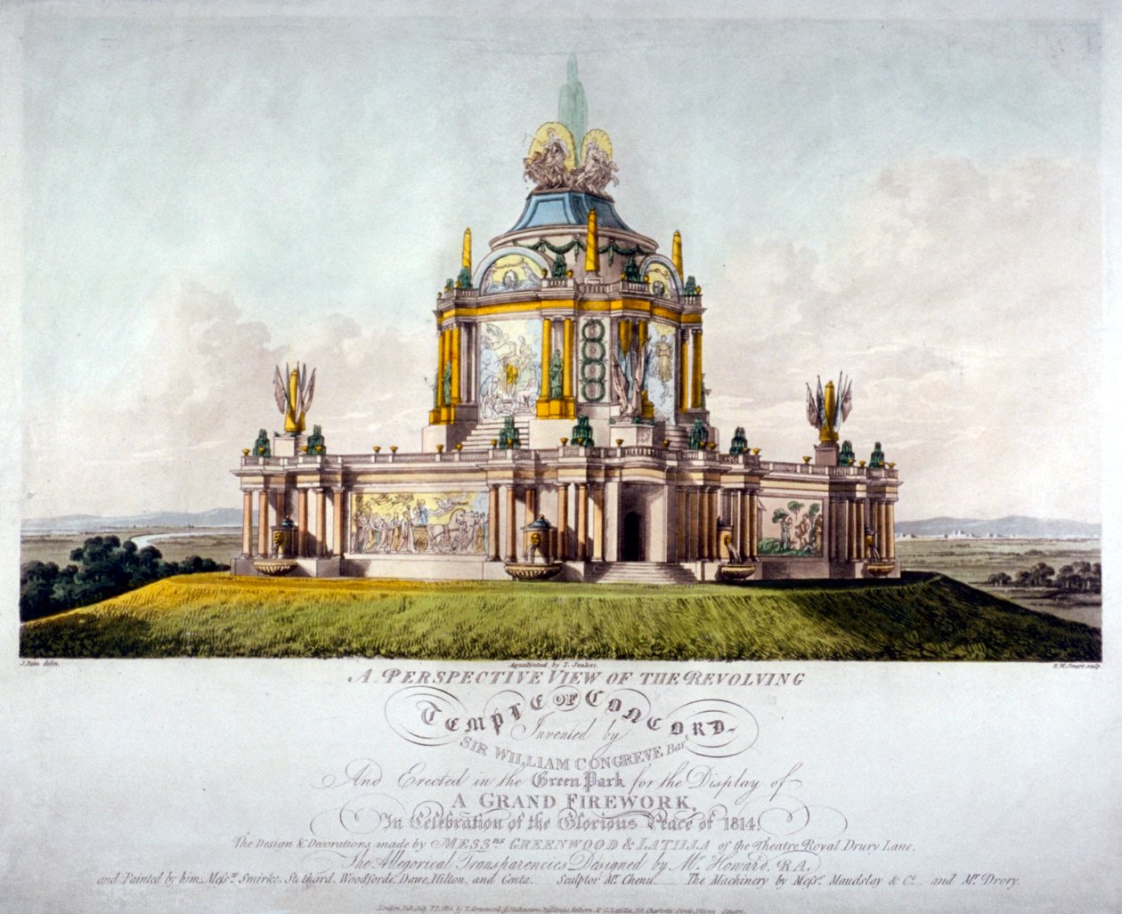 Templo de la Concordia, Green Park, Westminster, Londres, 1814 de J Jeakes