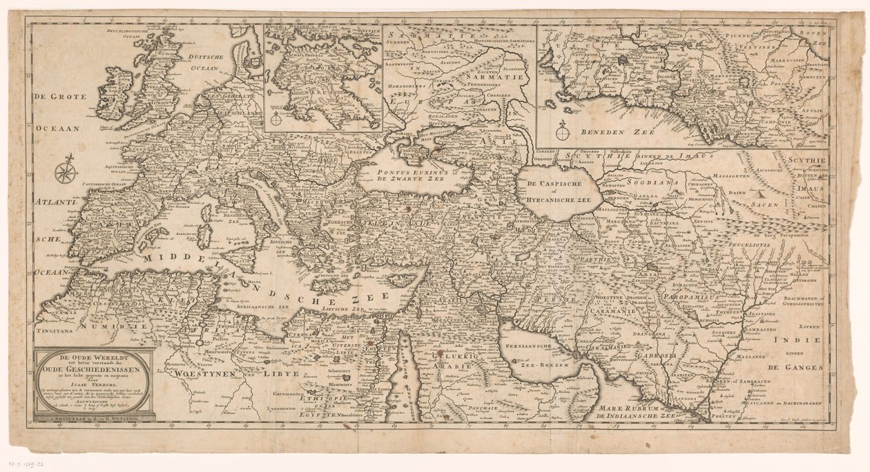 mapa del mundo antiguo El viejo mundo para una mejor comprensión de las historias antiguas (título sobre el objeto) de J. Keiser