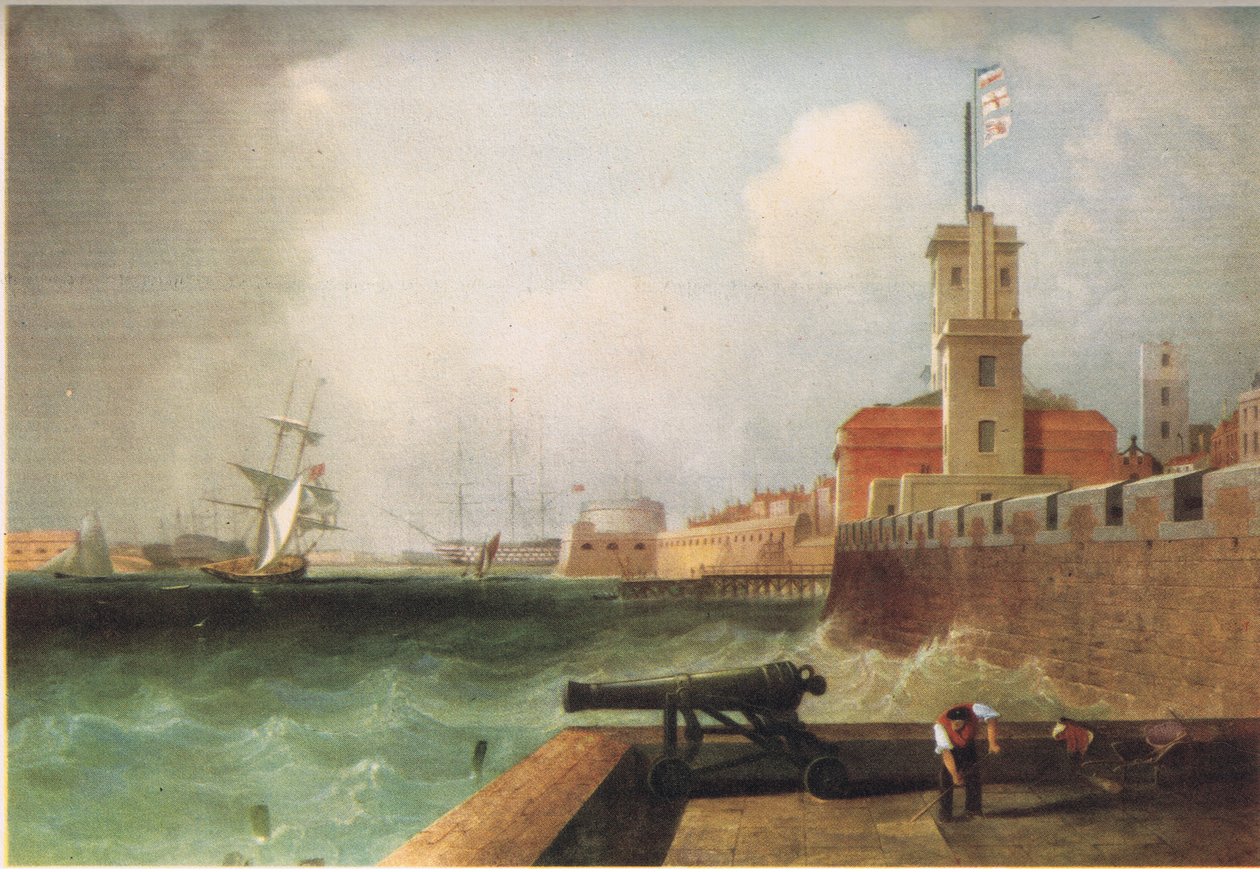 Entrada al puerto de Portsmouth 1846 de J. Lynn