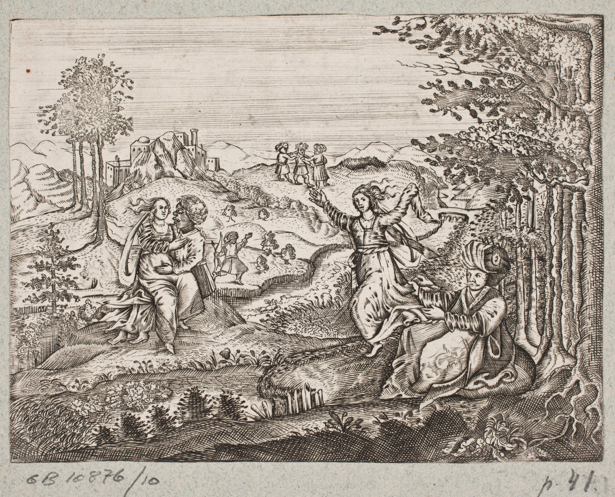 Ilustración para Adam Olearius, “Persianischer Rosenthal von einem Sinnreichen Poeten Schich Saadi [...]”, Schleswig 1660 de J. Muller