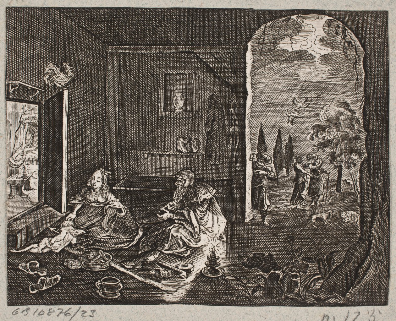 Ilustración de Adam Olearius, “Persianischer Rosenthal von einem Sinnreichen Poeten Schich Saadi [etc.]”, Schleswig 1660 de J. Muller