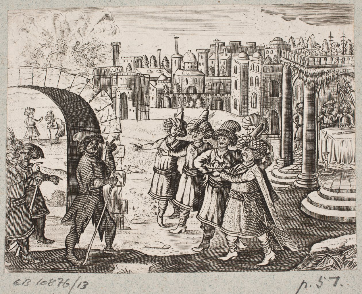 Ilustración de Adam Olearius, “Persianischer Rosenthal von einem Sinnreichen Poeten Schich Saadi [...]”, Schleswig 1660 de J. Muller