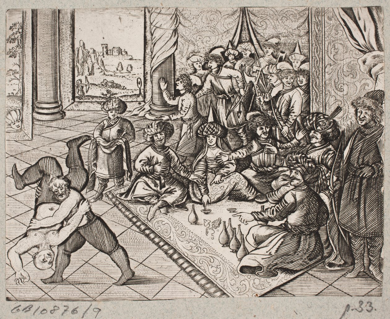 Ilustración de Adam Olearius, "Rosal persa de un poeta ingenioso Schich Saadi", Schleswig 1660 de J. Muller