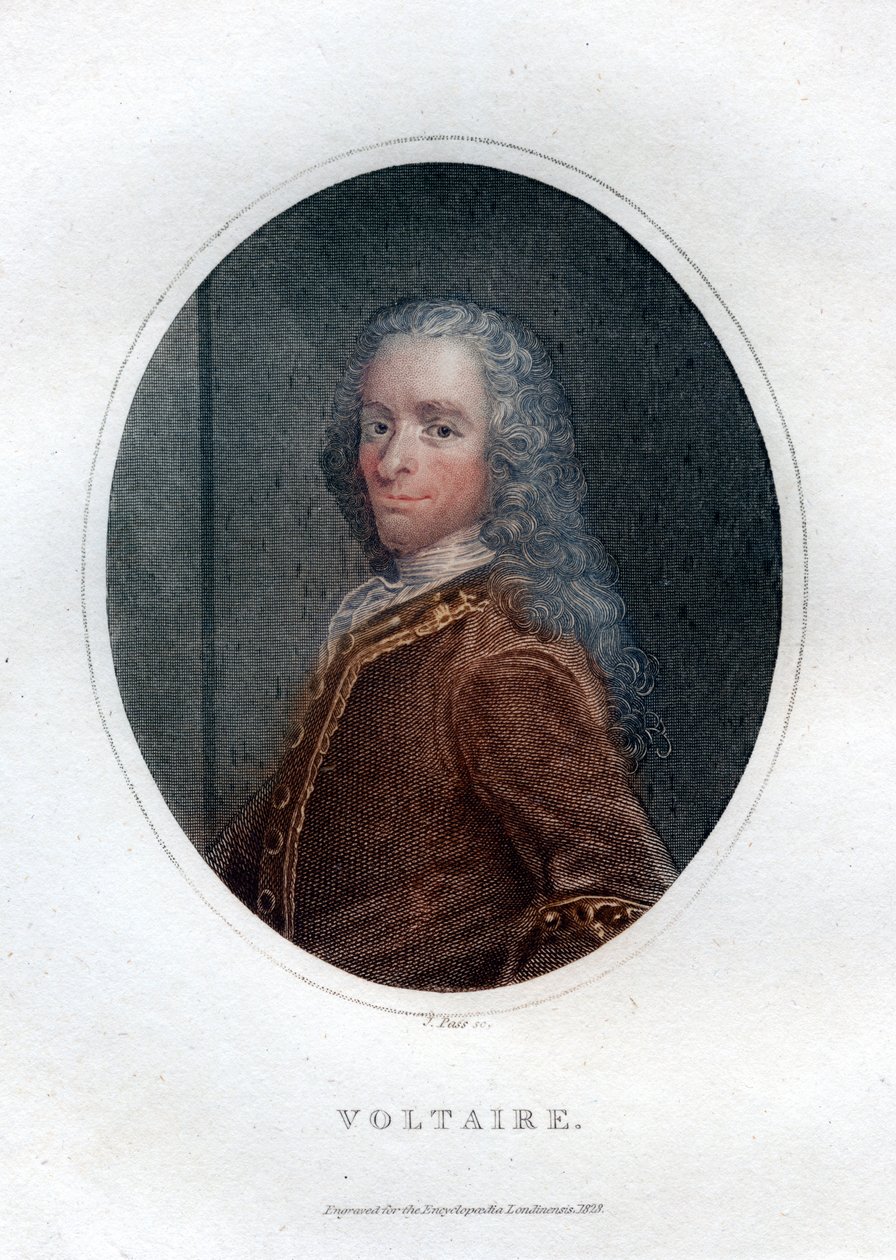François Marie Arouet Voltaire, escritor y satírico francés del siglo XVIII de J. Pass