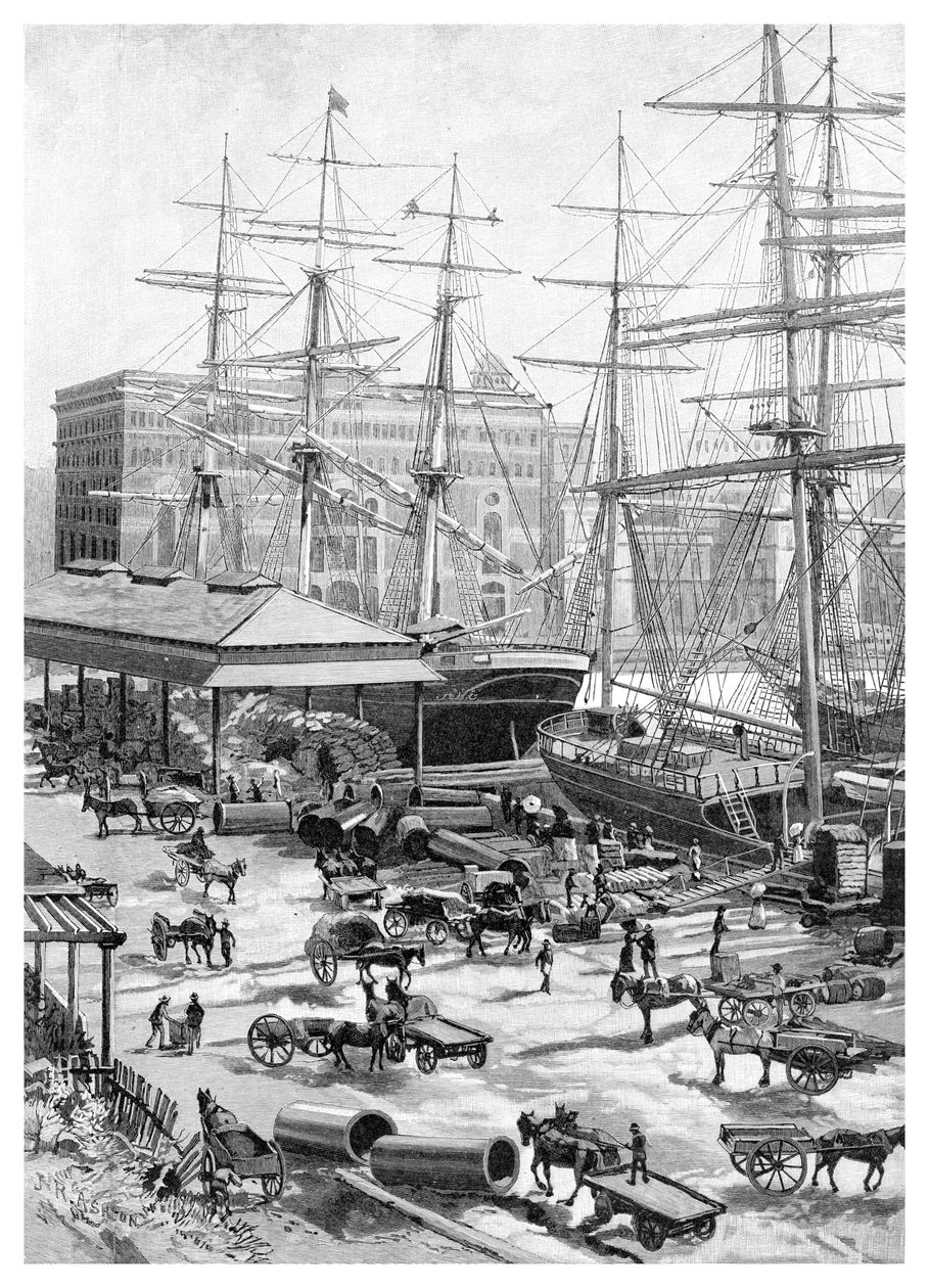 Embarque, Circular Quay, Sídney, Nueva Gales del Sur, Australia, 1886 de J. R. Ashton