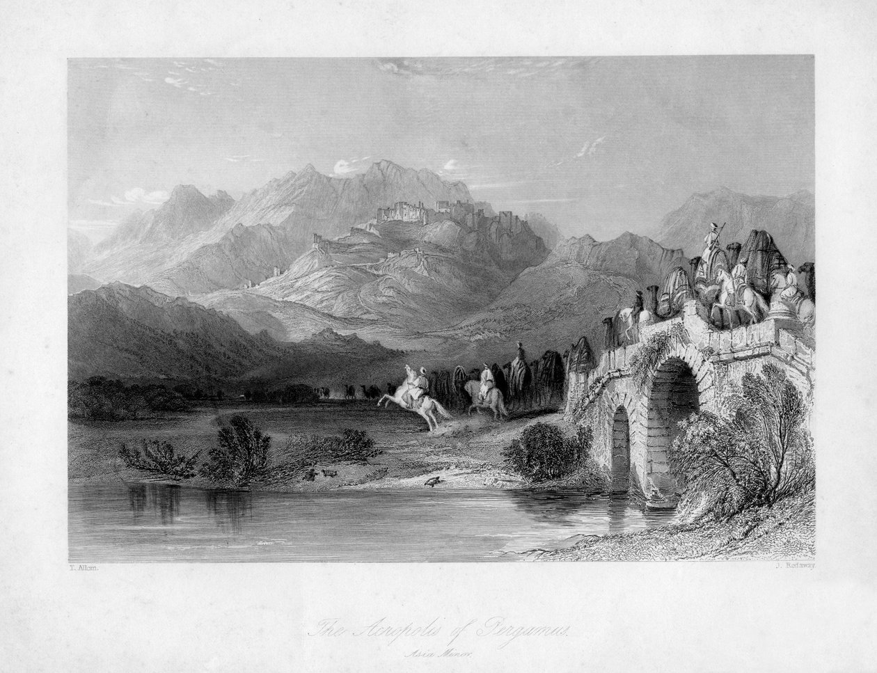 La acrópolis de Pérgamo, Bergama, Turquía, siglo XIX de J. Redaway