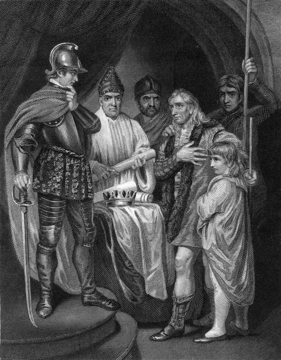 Balliol entregando su corona a Eduardo I de Inglaterra, 1296 de J. Rogers