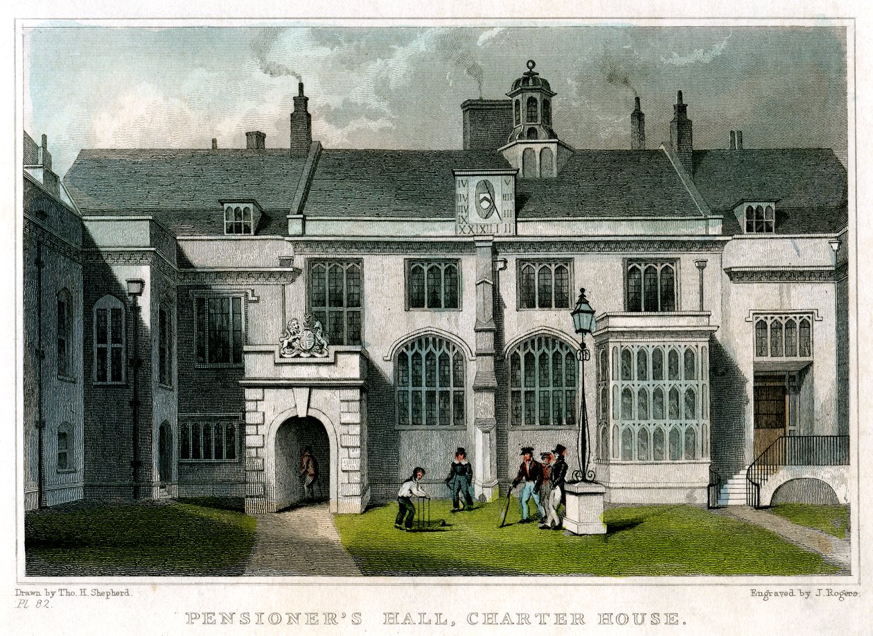 Salón de Pensionistas, Charterhouse, Londres, 1830 de J. Rogers