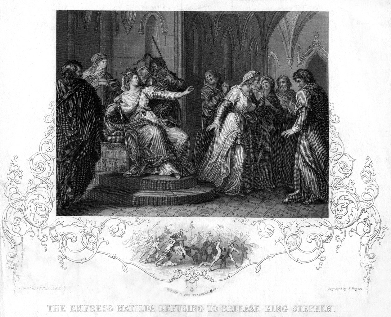 La emperatriz Matilda se niega a liberar al rey Esteban, 1141 de J. Rogers