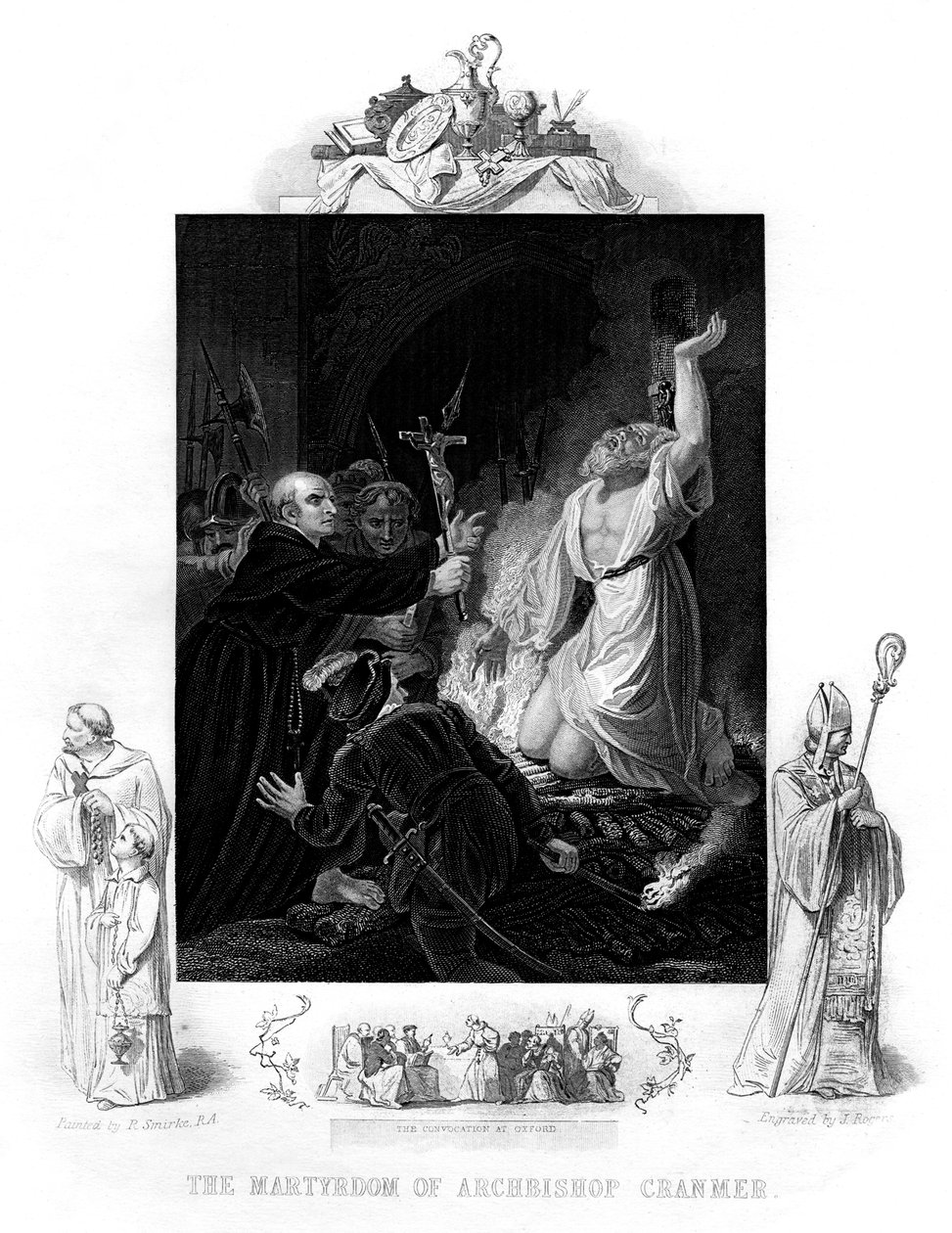El martirio del arzobispo Cranmer, 1556 de J. Rogers
