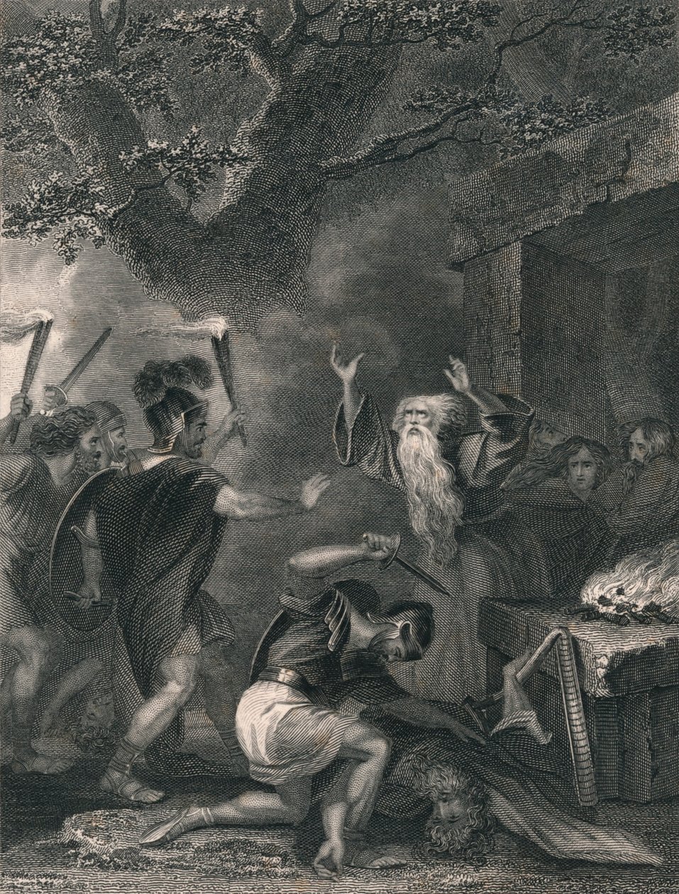 La masacre de los druidas, mediados del siglo XIX de J. Rogers