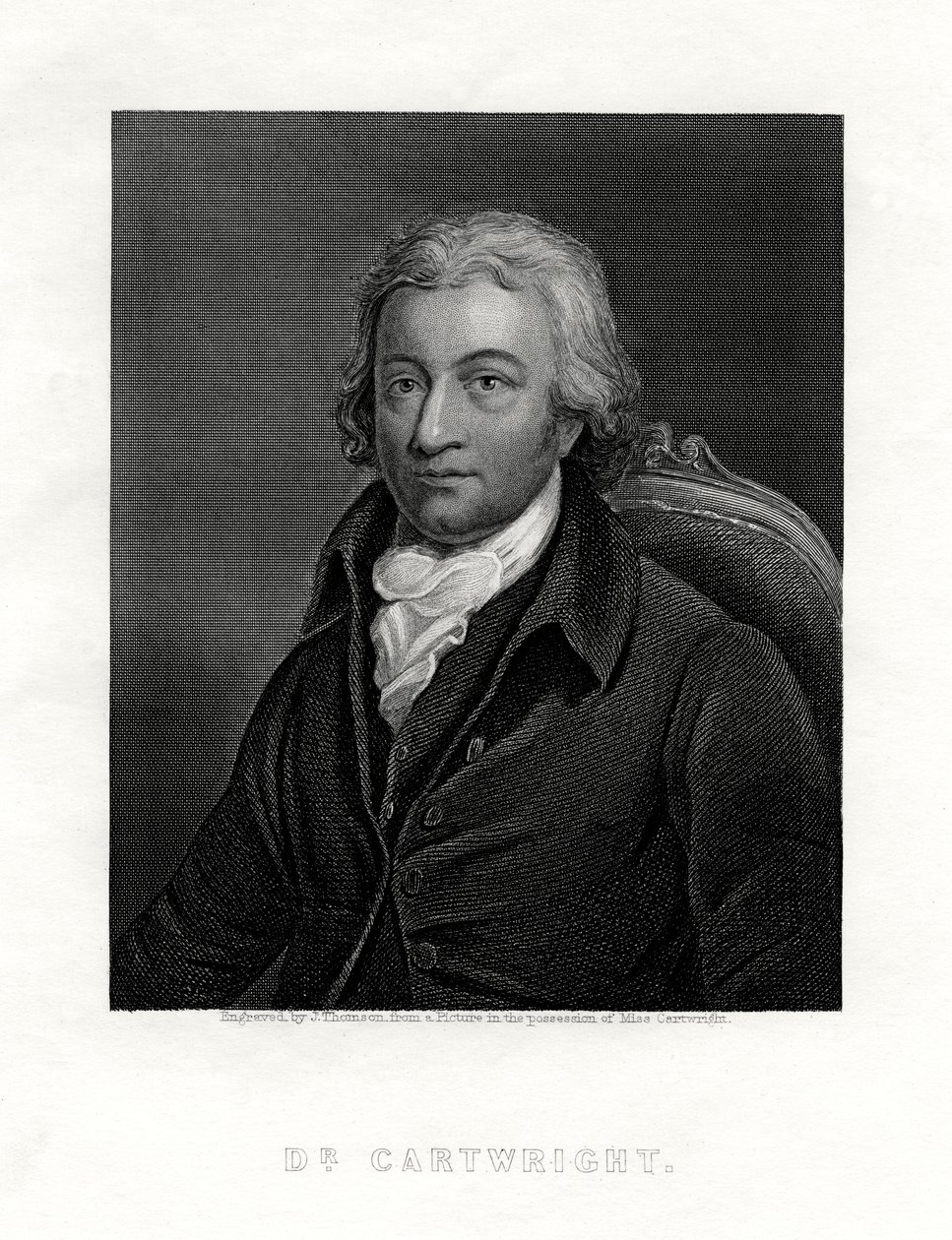 Edmund Cartwright, 1743-1823, clérigo británico e inventor del telar mecánico de J. Thomson