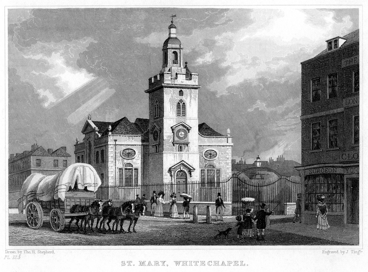 Iglesia de Santa María, Whitechapel, Londres, 1831 de J. Tingle