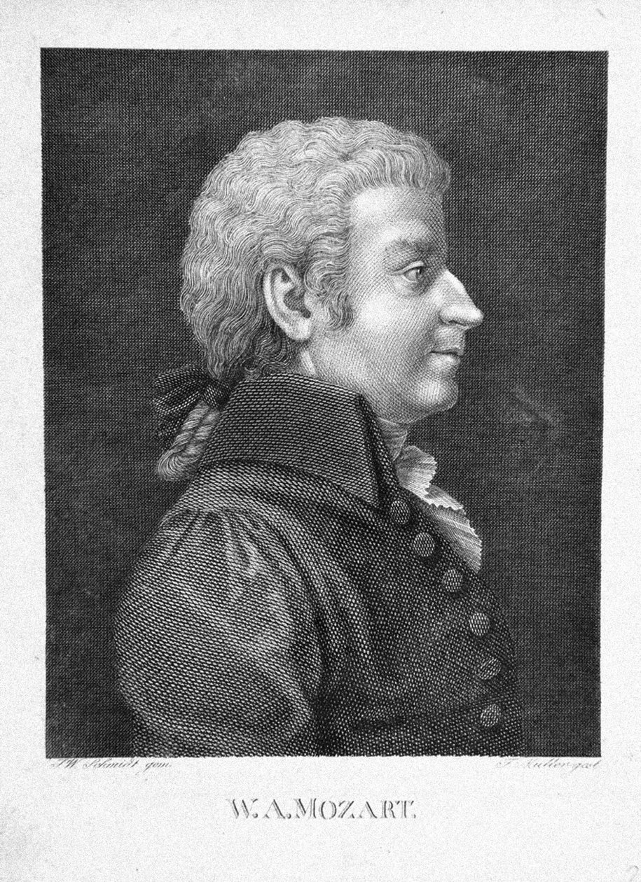 Wolfgang Amadeus Mozart, ca. 1825 de J. W. Schmidt